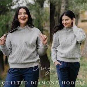 ZYIA Active Gray Quilted Hoodie